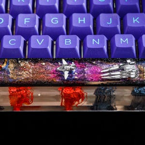 Astronaut Space Artisan Keycap, Galaxy Epoxy Keycaps, Keycaps Set, Gaming Decor, ESC Keycap Cherry MX Keyboard, Handmade Gift For Friend