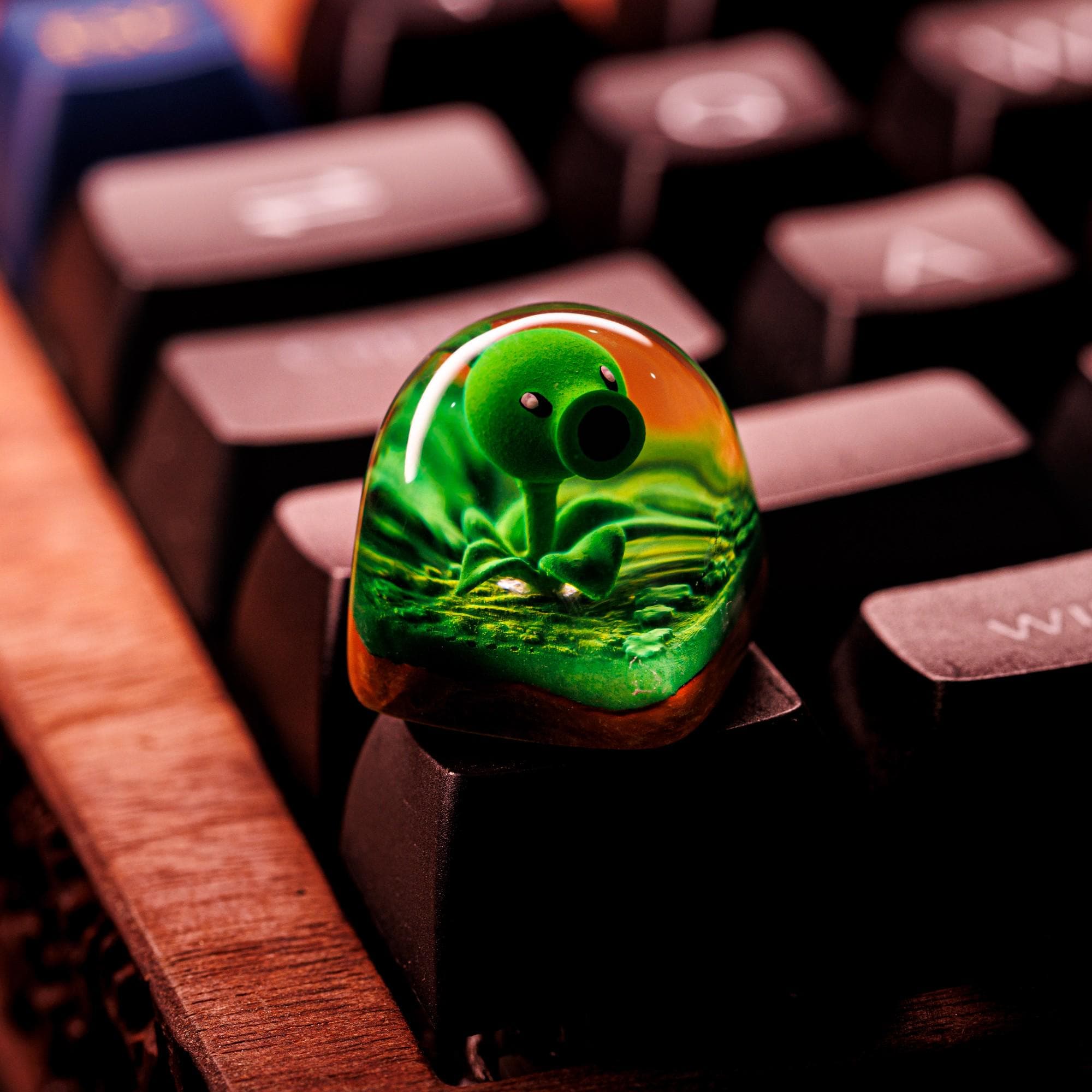 Handmade Artisan Keycap Pla.nts Zombies, Custom Resin Keycaps, Keycaps Set, ESC Keycap Cherry MX Keyboard, Gaming Keycap, Gift For Him