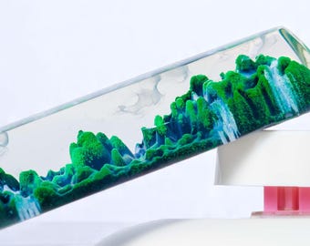 Mystery Forest Artisan Keycap Spacebar, Custom Resin Keycaps, Keycap Cherry MX Mechanical Keyboard, Gaming Keycap Set, Handmade Gift For Him