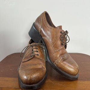 guess brown dress shoes Brown Leather Derby/oxford Dress Shoes