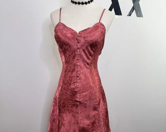 Victoria's Secret Gold Label Vintage 90s Jacquard Babydoll Cami Mauve M
