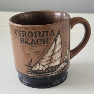 Vintage Virginia Beach Brown Souvenir Mug