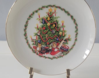 Christmas Tree Porcelain Plate - 1982