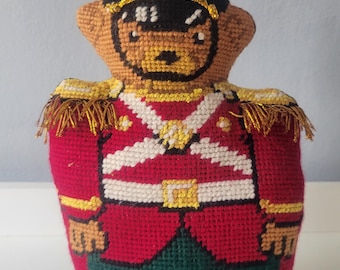 Christmas Needlepoint Teddy Bear Soldier