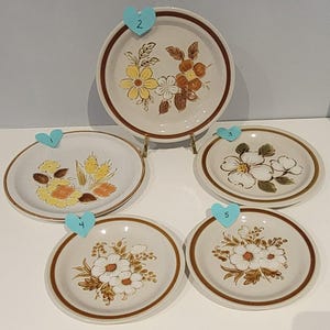 Your Choice! Retro Mismatched Stoneware Bread/Dessert/Salad Plates. Made in Japan.