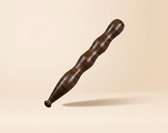 Handmade Wooden Massage Wand, Wavy Body Sculpting Tool, Lymphatic Drainage & Gua Sha Stick, Acupressure Reflexology Roller for Self Care