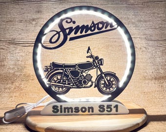 Ringlampe LED Simson S51 ,  Ostalgie Deko Lampe, Geschenk für Simson Fans, Tischlampe LED, Motorrad Deko