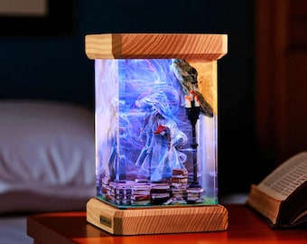 Handmade Witch Resin Lamp, Magic Smoke LED Night Light