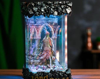Fantasy Crystal Skull LED Lamp, Gothic Room Decor, Dark Magic Table Lamp,Handmade Resin Lamp,Birthday Gift,Unique Home Decor