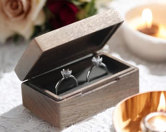 Engraved Wooden Ring Box, Wedding Ceremony, Proposal Gift