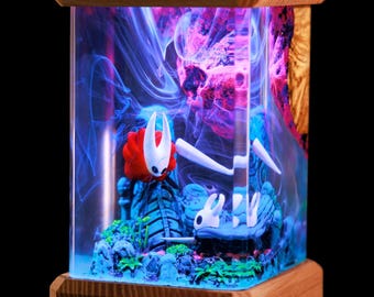 Hollow Knight Night Light, Handmade LED Resin Lamp, Gamer Decor,Handmade Resin Lamp, Epoxy Night Light, Unique Table Lamp, Home Decor