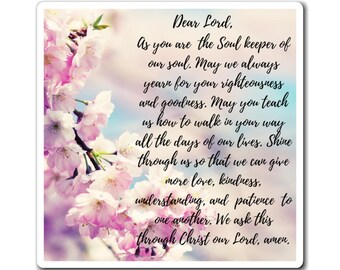 Inspirational Floral Magnets with Prayer, Motivational Gift for Home Decor, Religious Magnet, Faith-Based Present, Spiritual Reminder