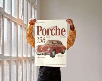 Póster del Porsche 356. 45,7 x 60,9 cm. Descarga digital.