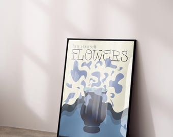Póster "Cómprate flores". 45 x 60 cm. Descarga digital.