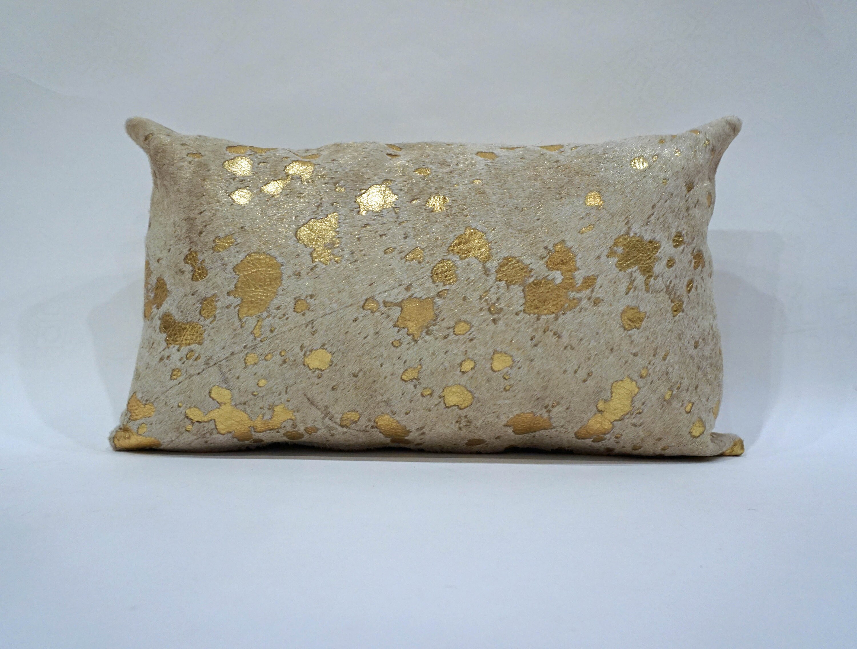 Metallic Gold on White Cowhide Pillow 12x20 & 20x20 Premium Etsy UK
