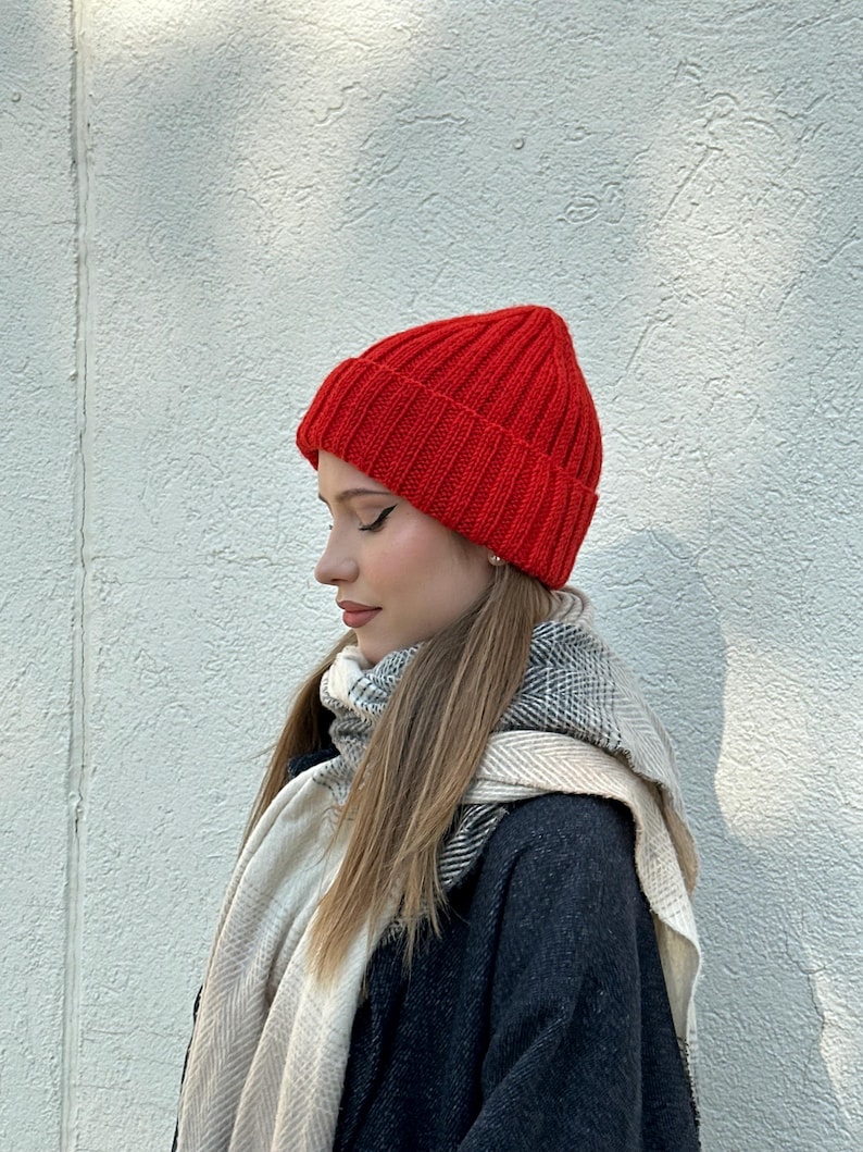 2x2 Classic Rib Knit Beanie Pattern – Easy Adult Hat, Digital PDF - Etsy