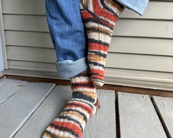Modèle de tricot : chaussettes citrouilles épicées PDF (téléchargement numérique)