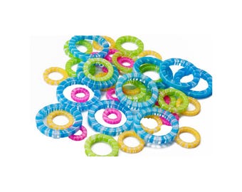 ChiaoGoo Strick-Stich Maschenmarkierer - 40 Stück marmoriert, passend für Nadeln 5–15 mm