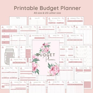 Budget Planner PDF Printable, Finance Tracker, Budget Binder, Financial Planner, Weekly Budget Planner Bundle A5 size, Letter size