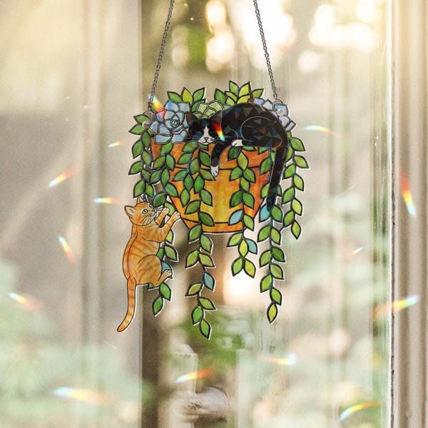 Custom Cat Breed Decor– Holographic Window Hanging for Cat Lovers