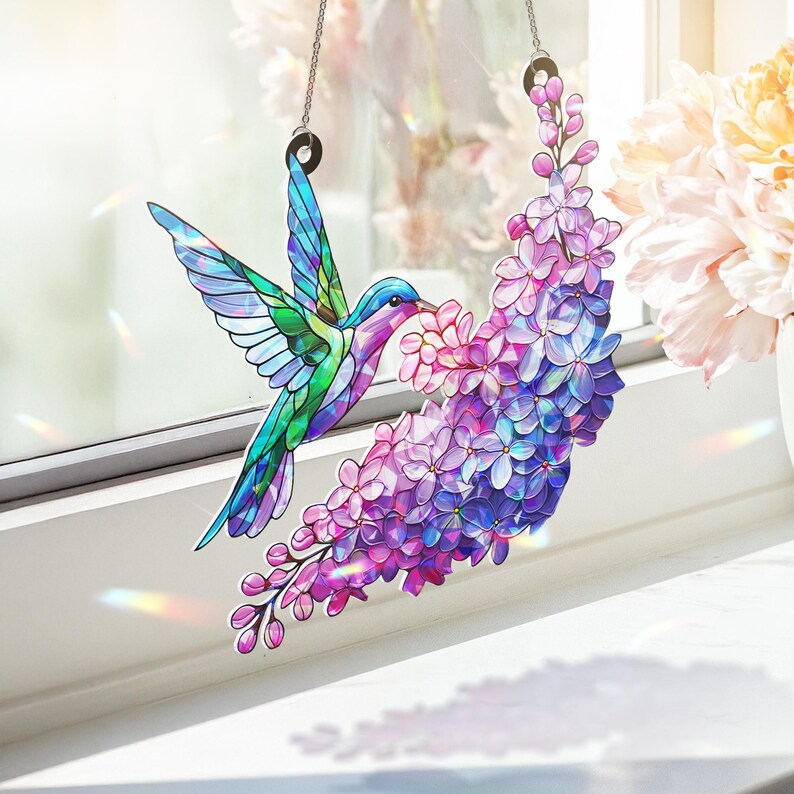 Hologram Acrylic Hummingbird Hanging: Lilac Window Hanging - Etsy