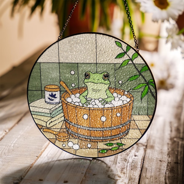Rana en la bañera atrapasol: decoración de baño original