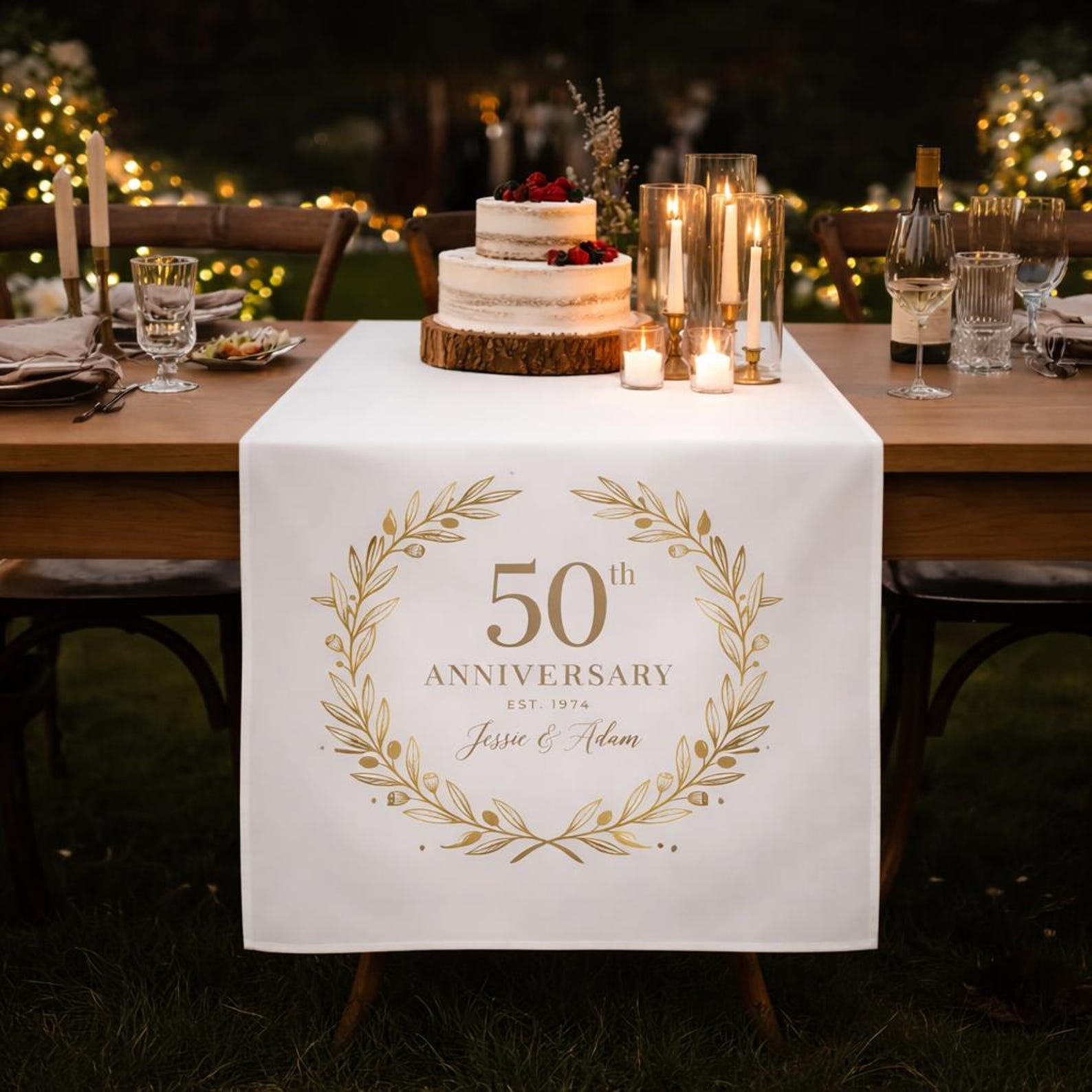 Custom Wedding Anniversary Table Sign Personalized Anniversary Event Decor