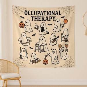 Halloween Occupational Therapy Tapestry: Spooky Ghost OT Decor