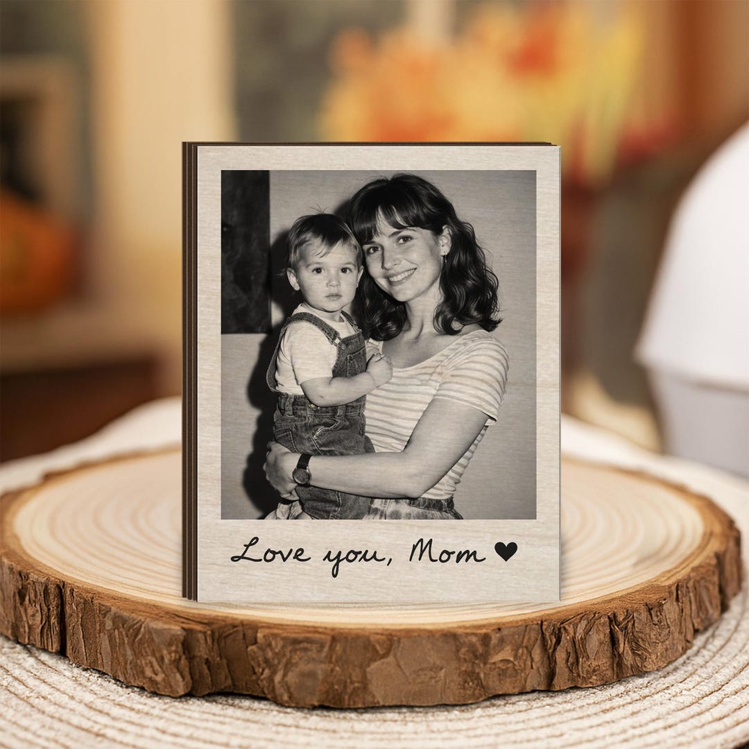 Custom Vintage Photo Wooden Block With Personalized Text - Etsy