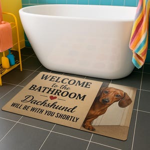 Dachshund Bath Mat: Funny Wiener Dog Bathroom Decor