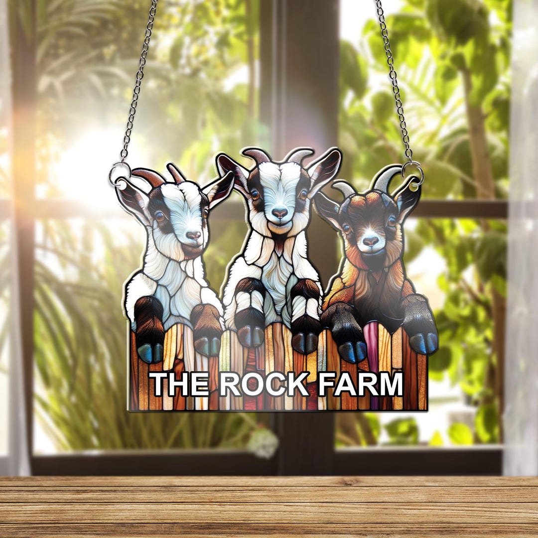 Personalized Three Goats Acrylic Window Hanging: Farmhouse Decor - Etsy