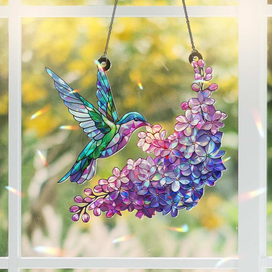 Hologram Acrylic Hummingbird Hanging: Lilac Window Hanging - Etsy