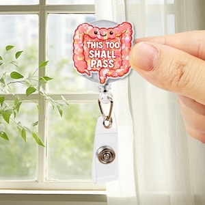Funny Intestine Badge Reel: Holographic GI Nurse Gift