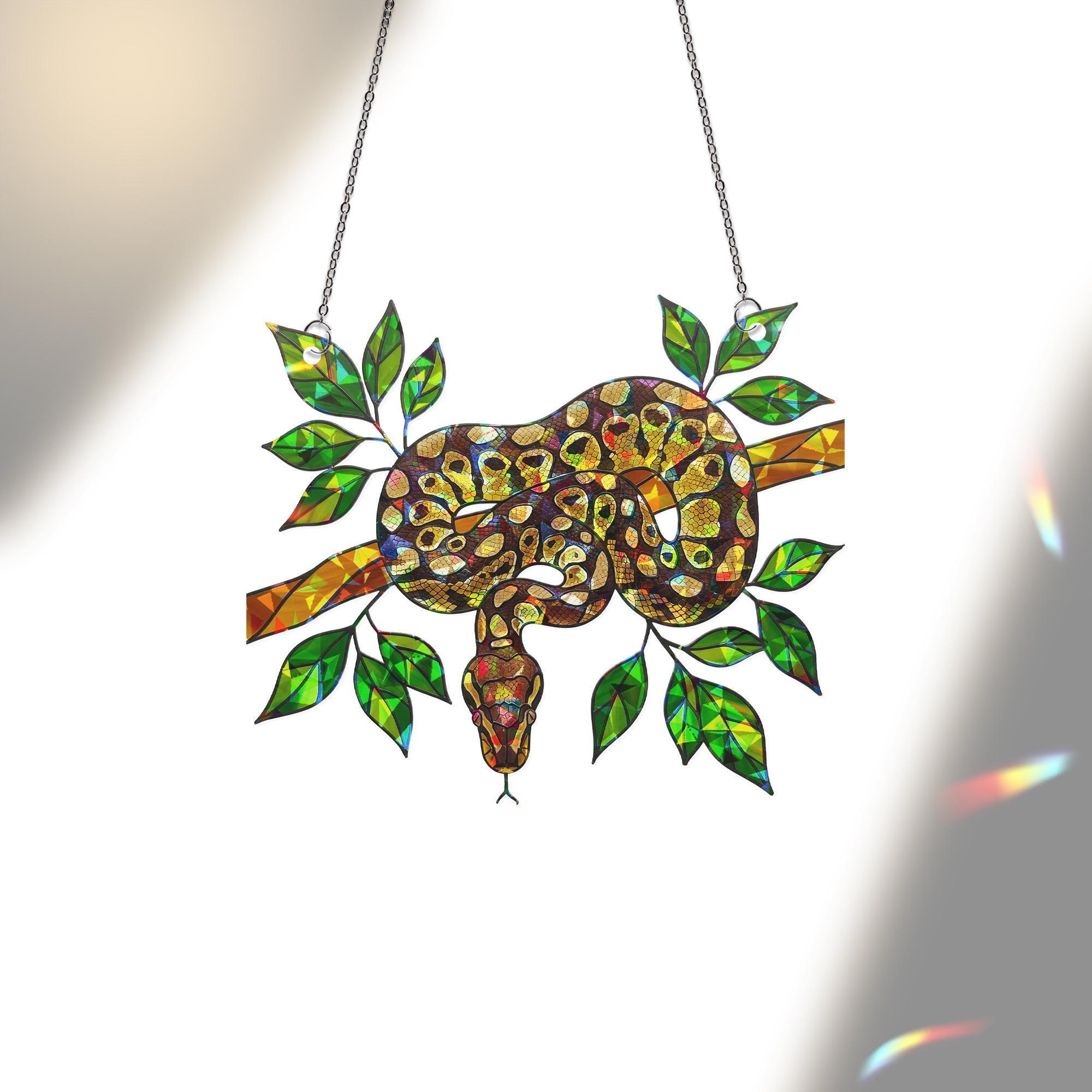 Python Hanging Drawing Ball Python Hologram Acrylic Window Hanging: Jungle Reptile Decor - Etsy