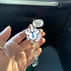 Today I&#39;m a serious goose Badge Reel, funny Silly Goose badge reel, coworker nurse teacher id holder, gift for nurse, gift for officer