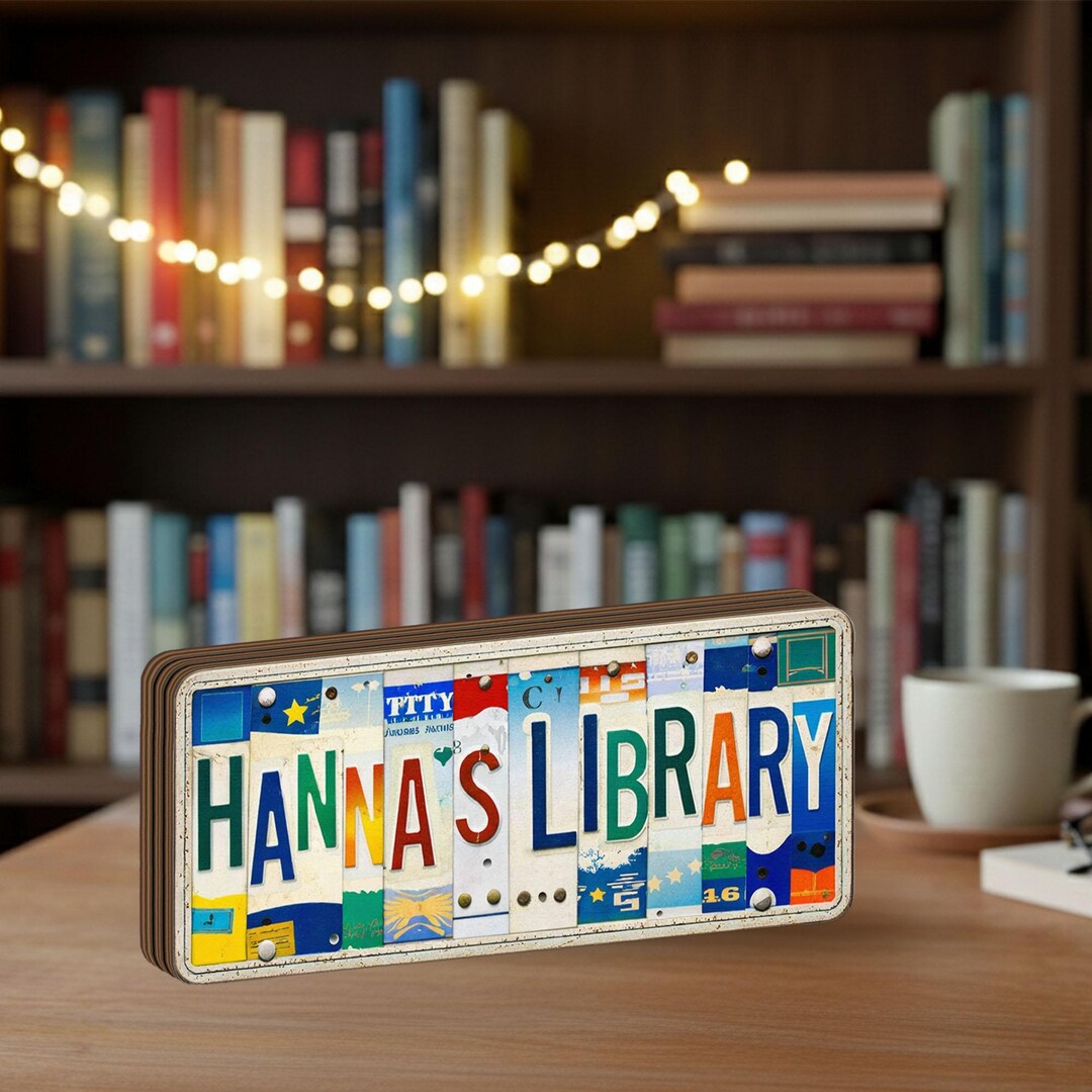 Custom License Plate Library Sign: Decor for Book Lovers - Etsy