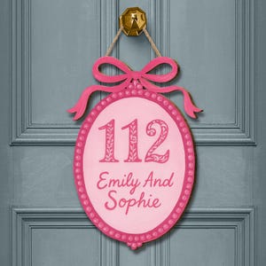 Custom Chinoiserie Dorm Sign: Personalized Wood Door Hanger