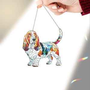 Hologram Basset Hound Acrylic Decor: Dog Mom Gift