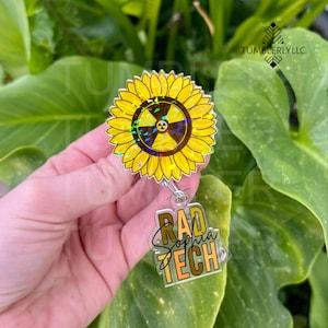 Custom Sunflower Rad Tech Badge Reel: X-Ray Gift