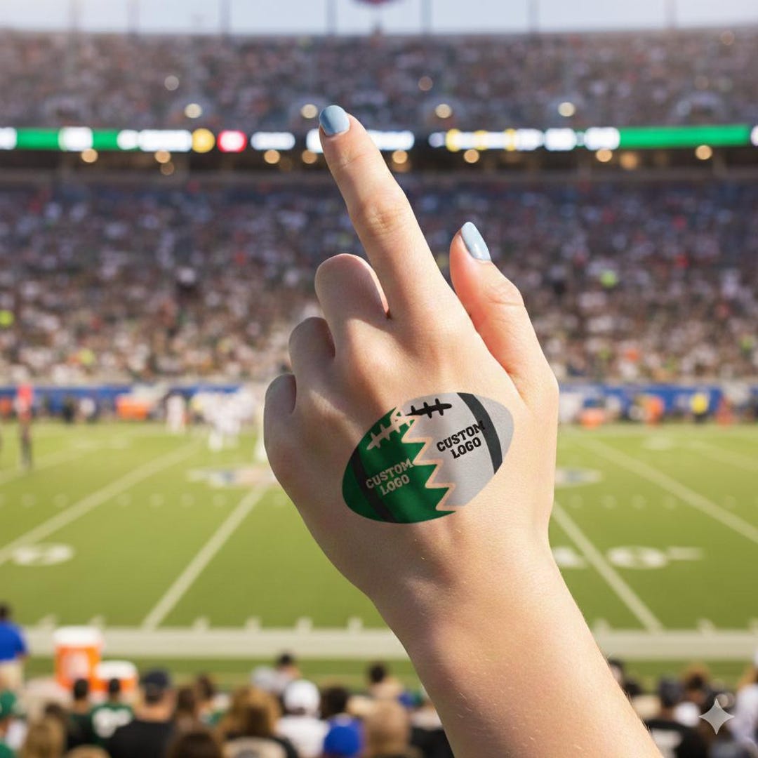 Custom Split Football Tattoo: Two Team Logo Sticker • Personalized Game ...