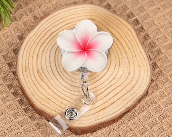 Custom Plumeria Blume Ausweisrolle: Personalisierter Namensschildhalter