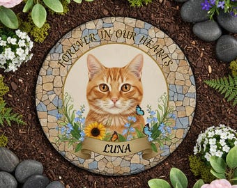Custom Pet Memorial Garden Stone Personalized Cat Dog Outdoor Decor