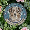 Personalized Slate Pet Memorial Mosaic Art Round