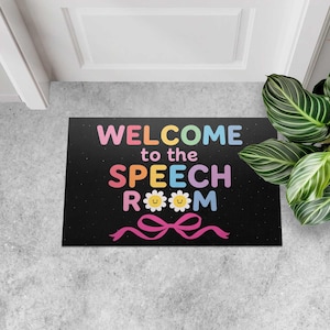 Welcome to the Speech Room Doormat, SLP Classroom Rug, Colorful Speech Therapy Mat, Speech Pathologist Office Decor