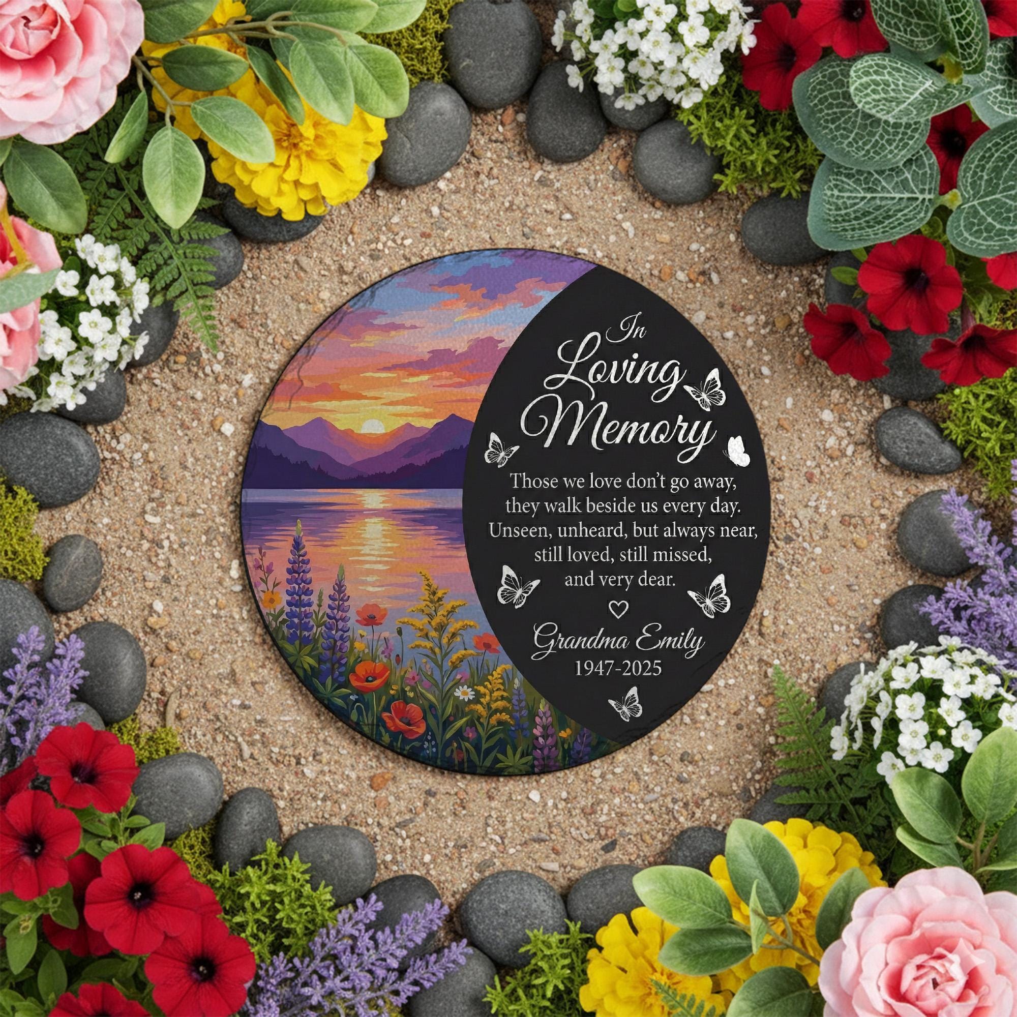 Custom Memorial Garden Stone Personalized Grave Marker Outdoor ...