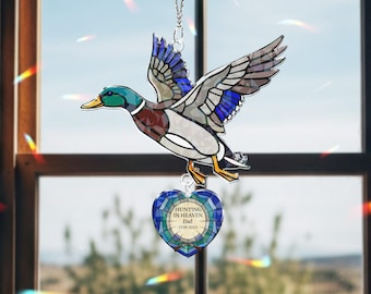 Atrapasol holográfico de caza de pato real conmemorativo personalizado para ventana con dije