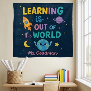 Custom Classroom Tapestry: Space Theme Teacher Decor