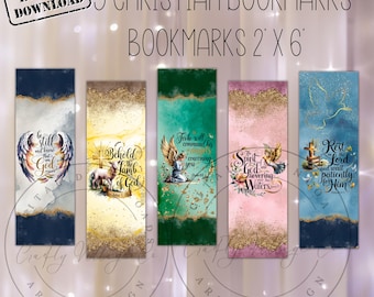 5 Bible Verse Bookmarks, Christian Scripture, Faith Bookmarks, Printable Bookmark, Digital Bundle, PNG, Digital Download