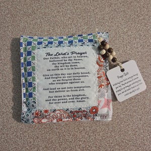 PRAYER Quilt &quot;OUR FATHER&quot; Quilt Mini Pocket Prayer Quilt Mini Pocket Prayer Quilt with Cross Inside to Comfort You Prayer Card  Baptism