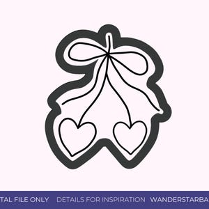 STL file - Cherry w Bow Cookie Cutter, Valentine’s Day, 3d printer STL file, Digital Cookie Cutter, Downloadable Cookie Cutter,